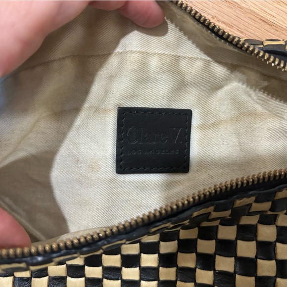 Clare V Checkered Black and Tan Crossbody Bag - Picture 11 of 11